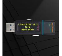 Linux Mint 22.2 "Zara" | Linux Betriebssystem installieren | Windows Alternative | Bootfähiger USB 3.2 Stick Typ A 64GB | LibreOffice, Firefox, 50GB frei für Ihre Daten (Mate, Linux)