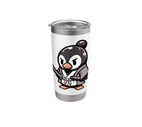 Linux Ninja Penguin Programming Nerd Warrior Stainless Steel Insulated Tumbler