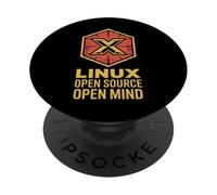 Linux Open Source Open Mind Funny Hexagon Badge PopSockets Adhesive PopGrip