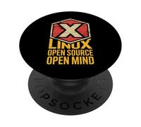 Linux Open Source Open Mind Funny Hexagon Badge PopSockets Adhesive PopGrip