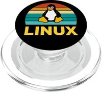 Linux Retro Vintage Penguin Geek Operating System Nerd PopSockets PopGrip for MagSafe