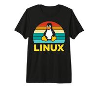Linux Retro Vintage Penguin Geek Operating System Nerd Premium T-Shirt