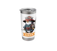 Linux Samurai Programming Penguin Nerd IT Warrior Stainless Steel Insulated Tumbler