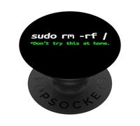 Linux Sudo rm rf Programmer, Engineer, Opensource Funny PopSockets Adhesive PopGrip
