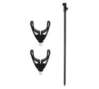 LINUZHIJIA 1 set Carp Fishing Rod Rest Set, U-Shaped Butt Rests with Adjustable Aluminum Alloy Bank Stick, Extendable 30cm to 50cm, Tapered Ground Plugs, Rod Rest Heads Fits All Rod Pods, Bank Stick