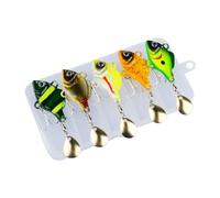 Linvimia 5Pcs Metal Vib Spinner Lure, VIB Long Cast Lure with Treble Hook for Long Casting Easy Use Fishing with Hook
