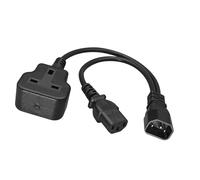 Linvimia Output Power Cable C14 to C13 and UK Outlet Socket Cord for Data Center Equipment Computer Power Supply Double Output Server Cable