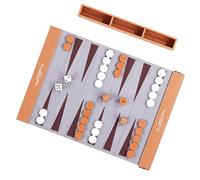 Linvimia Rolls Up Backgammon Board PU Leather Backgammon Game Mat Chess Piece Set with Easy Rules Perfect for Adults and Kids Board and Chess Set