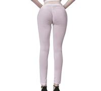 LinvMe Women's Sexy See Through Sheer Tight Pants Nylon Legging, White Scrunch Butt, M