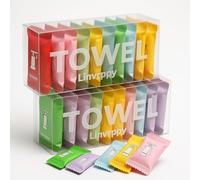 Linvrppy Compressed Towel, Tablet, Portable Face Towel, Washcloth, Reusable, 28 Pack, Wet and Dry, Disposable Towel, Baby Towel or Dog Towel, Camping Towels for