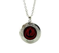 LINWEN Charms Jewelry Handmade Fire Nation pendant Avatar the Last Airbender necklace Geometric Art picture locket Pendant