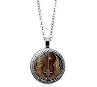 LINWEN New Jedi Order Necklace Inspired Rope Chain Quality Necklace Star war Glass Photo Pendant wholesale