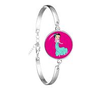 LINWEN Round Glass Cabochon Handmade Betty Boop Chain Bracelet For Women Men Party Favor Bangle Jewelry Best Gifts