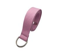 LINWILTFC Classic Double Ring D-Buckle Canvas Belt for Women 3.2cm Thick Cotton Nylon Ribbon Student Military Training Casual Belt (White button pink,110cm)