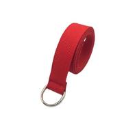 LINWILTFC Classic Double Ring D-Buckle Canvas Belt for Women 3.2cm Thick Cotton Nylon Ribbon Student Military Training Casual Belt (White button red,120cm)