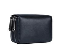 LINWILTFC Double Pull Multi Slot Women's Card Bag with RFID Anti Scanning Neutral Gender Universal Zero Wallet for Men (Black)