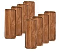 Linwnil 8Pack Wood Serving Trays 29x10.5CM Serving Platter Tray, Tray Cheese Plate Rectangular Platter for Fruit, Appetizer, Bread,Rectangular Avoid Sliding and Spilling Food