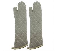 Linwnil New 1 Pair Heat Resistant Oven Gloves New Cotton Oven Mitts Kitchen Gloves High Temperature Cooking Tool BBQ Gloves (23" Olive Drab)