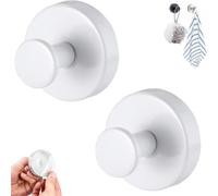 Linwnil Suction Cup Hooks for Glass Window, 2025 Upgraded Christmas Wreath Door Hanger, No Drill Suction Cup Hooks for Wreaths on Glass, Garland Wreath Hangers for Front Door Shower Hooks (2, White)