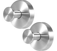 Linwnil Suction Cup Hooks for Glass Window, 2025 Upgraded Christmas Wreath Door Hanger, No Drill Suction Cup Hooks for Wreaths on Glass, Garland Wreath Hangers for Front Door Shower Hooks (2, Silver)