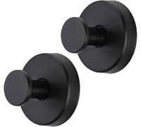 Linwnil Suction Cup Wreath Hanger，Suction Cup Hooks Hanging 10 Lbs，Waterproof Suction Cup Wreath Holder for Windows, Shower, Wreaths，Smooth Doors (2, Black)