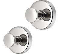 Linwnil Suction Cup Wreath Hanger，Suction Cup Hooks Hanging 15 Lbs，Waterproof Suction Cup Wreath Holder for Windows, Shower, Wreaths，Smooth Doors (Chrome Polished, 2 Pack)