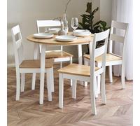 Linwood Drop Leaf Dining Table - 55cm-75.5cm - 2-4 Seater - Round - White Painted
