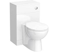 Linx 600x330 WC and Back to Wall Toilet, Soft Close Toilet Seat, Concealed Cistern for Bathroom- Gloss White (Flat Pack)