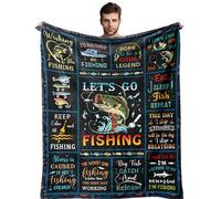 Linxher Fishing Gifts for Men, Fishing Gifts for Boys/Women, Mens Fly Fishings Lover Gift Blanket 60” x 50”, Gift for Fisherman