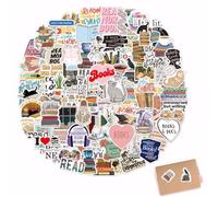 LINXINS 100PCS Book Stickers, Reading Motivational Positive Stickers, Waterproof Kindle Aesthetic Stickers for Reading Lovers, Vinyl Stickers for Water Bottles Book Laptops Scrapbook Skateboard