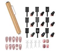 LINXINS 14PCS 3 in 1 Wooden Handle Nail Magnet Cat Eye Magnet Set Versatile Magnet Tool for Nails Cat Eye Gel Polish