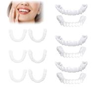 LINXINS 3 Pairs of Veneers Teeth, False Teeth Set, Clip in Veneers Teeth, Fake Braces, Teeth veneers, Missing Tooth Replacement Kit, Confident Smile Comfortable Dentures for Men and Women