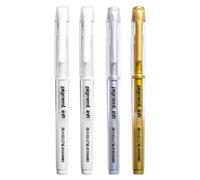 LINXINS 4 PCS White Gel Pens for Art,White Gel Pen set,Gold Gel Pen Silver Gel Pen with 1.0mm Tip for Sketching Painting Adult Coloring Books Illustrations and Notes Etc