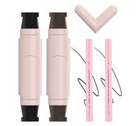 LINXINS 4 Pcs Winged Eyeliner Stamp with Eye Liner Set,Double-Ended Eyeliner Stamp Long-Lasting Waterproof Quick-Drying for Beginners (Black+Brown)