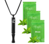 LINXINS 4PCS Anxiety Relief Breathing Resistance & Flavoured with 1 Breathe Free Necklace 3 Mint Inner Filter for Stress Reduction for Calm and Relaxation