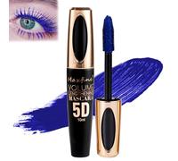 LINXINS Blue Mascara Telescopic Waterproof 4D Silk Fiber Colored Lash Mascara, Long Lasting Thick, Smudge-Proof