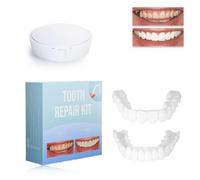 LINXINS False Teeth Veneers Top and Bottom, Clip on Veneers Top and Bottom, Complete Smile with Temporary Teeth, Durable and Adjustable, Provides Natural, Comfortable, Adjustable Smile, 1 Count