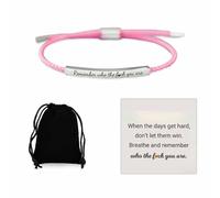 LINXINS Inspirational Bracelet, Remember Who the Fck You are Bracelet, Waterproof Adjustable Handmade Braided Tube Bracelets, for Family Friends Women Girls Jewelry Gift, SJ045
