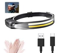 LINXINS LED Head Torch Rechargeable, Lumi Light Led Headband 1200LM Super Bright Head Lights for Head 270° Wide Angle Lighting 2 Light Sources 4 Modes Super Bright Headtorch for Running, Hiking(Black)