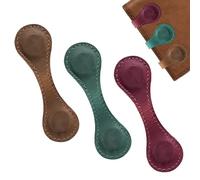 LINXINS Magnetic Leather Bookmark, 3 Pcs Personalised Bookmark, Retro Bookmarks for Reading Lovers School Home Office Supplies (Brown, Burgundy, Green)