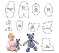 LINXINS Memory Bear Template Pattern, 10 Pcs 10 Inch Acrylic Memory Bear Sewing Pattern Ruler Set DIY Teddy Bear Patterns Sewing Decoration for Use in Quilt, Sewing and Craft Projects