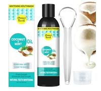 LINXINS Oil Pulling Mouthwash, 8 Fl.Oz Oil Pulling Coconut Oil, Pulling Oil for Teeth, Coconut Oil for Teeth Pulling - Alcohol Free Natural Mouthwash - Teeth Whitening and Healthier Teeth & Gums
