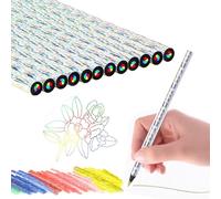 LINXIU Rainbow Pencils 7 In 1 Colouring Pencils Multi Coloured Pencil Assorted Colours Art Supplies for Adults Drawing Writing Sketching (12)