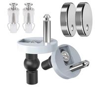 LINXIU Toilet Seat Hinges, Quick Release Toilet Seat Fixings with Screws Bolts, 2 Pack - Universal, Fits 14-16mm Holes, Black and Silver