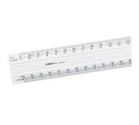 Linxor Linex 1:20:500 300mm Scale Rule Flat - White