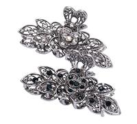 LINXUXIE Large Claw Hair Clips 2PCS For Women and Girls Metal Retro Style With Sparkly Glitter Rhinestones Banana Jaw Hair Clamps Strong Hold Nonslip Hair Accessories