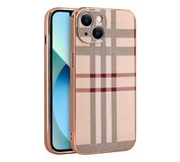 LINXUXIE Phone Case for Apple iPhone 13, Fashion Leather Designer Phone Case, Soft TPU Drop Protection Shockproof Protective Phone Holder Women&Man Gray (iPhone 13)
