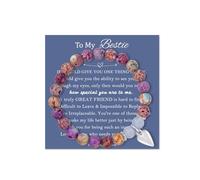 LINY - Birthday gifts for soul sister, best friend, mom, daughter, aunt, niece, natural stone heart bracelets for unbiological sisters women, Ajustable, Stainless Steel, Amethyst