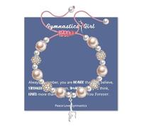 LINY Gymnastics Gifts Tumbling Gymnastics Bracelet Sport Gymnastics Stuff Charm for Daughter Rhythmic Gymnastics Recital Competition Gifts for Gymnastics Team Friend Mate, Adjustable, Stainless Steel