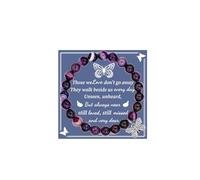 LINY Memorial Gifts for Loss of Loved One Grief Bracelet Sympathy Gift for Loss of Mother Father Son Daughter, M, Stone, natural stone